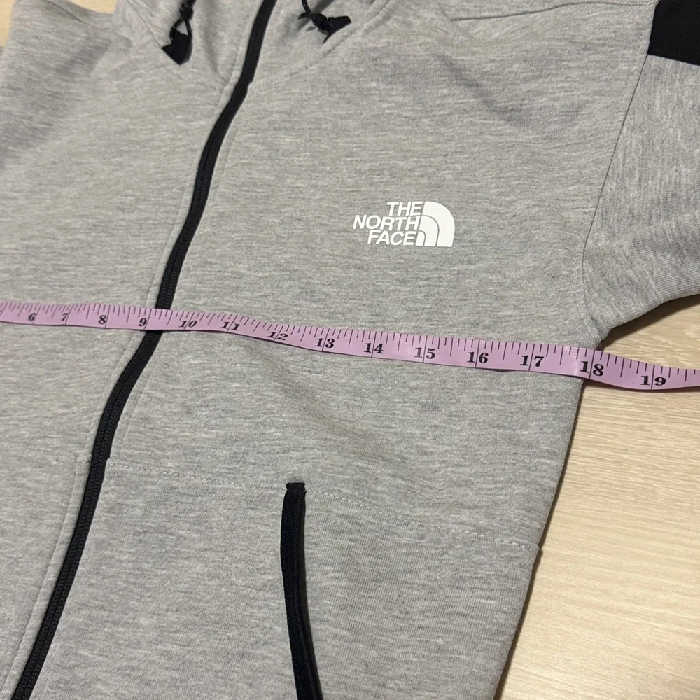The North Face Light Gray and Black Zip-Up Hoodie - Picture 5 of 7